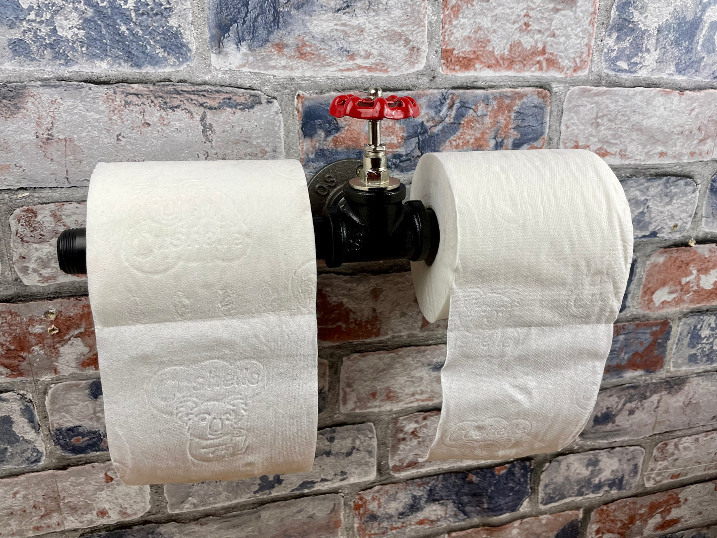 Industrial Style Pipework Double Toilet Roll Holder With Valve
Made to order industrial style metal pipework double toilet roll holder in a choice of colours. Handmade by Splintered Furniture