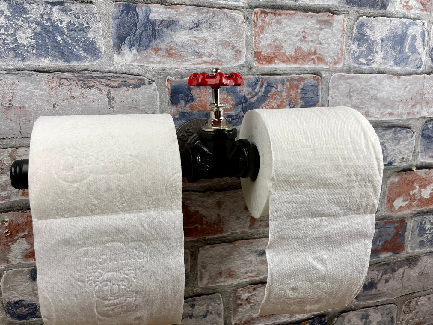 Industrial Style Pipework Double Toilet Roll Holder With Valve
Made to order industrial style metal pipework double toilet roll holder in a choice of colours. Handmade by Splintered Furniture