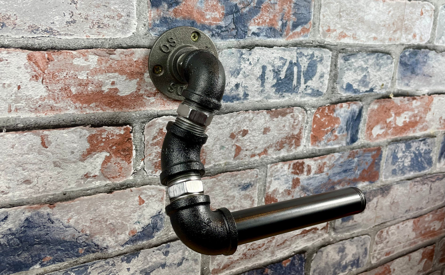 Industrial Style Pipework Angled Toilet Roll Holder With Decorative Valve
Made to order industrial style metal pipework toilet roll holder in a choice of colours. Free delivery by Splintered
