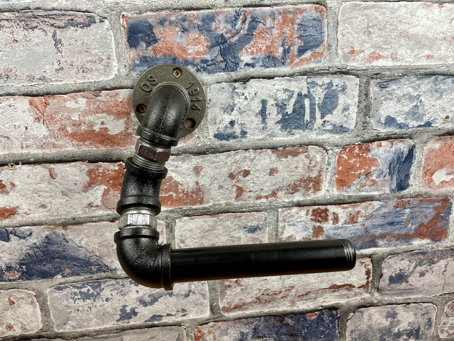 Industrial Style Pipework Angled Toilet Roll Holder With Decorative Valve
Made to order industrial style metal pipework toilet roll holder in a choice of colours. Free delivery by Splintered