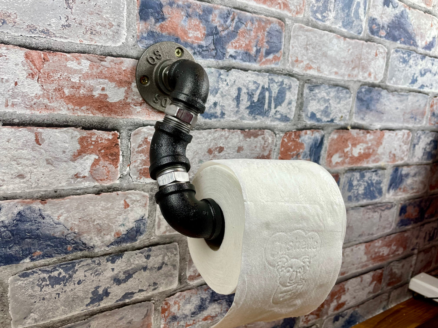 Industrial Style Pipework Angled Toilet Roll Holder With Decorative Valve
Made to order industrial style metal pipework toilet roll holder in a choice of colours. Free delivery by Splintered