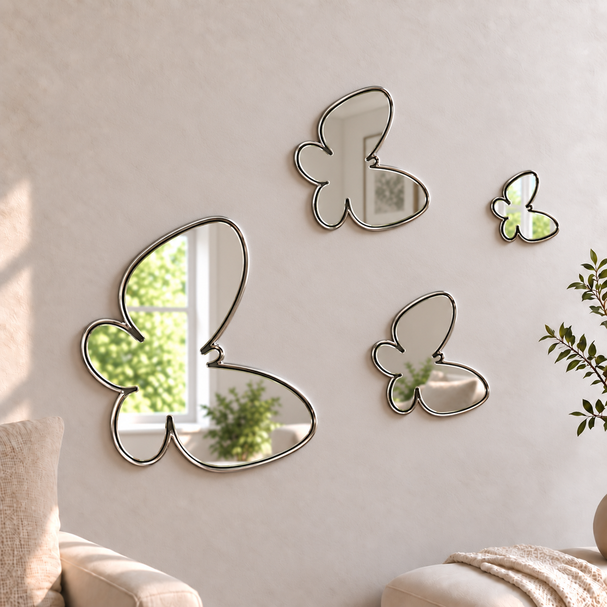 Butterfly Group Acrylic Mirror

Create your own kaleidoscope of butterflies with our set of 4 butterfly shaped acrylic mirrors. Its playful design is perfect for anywhere around the home