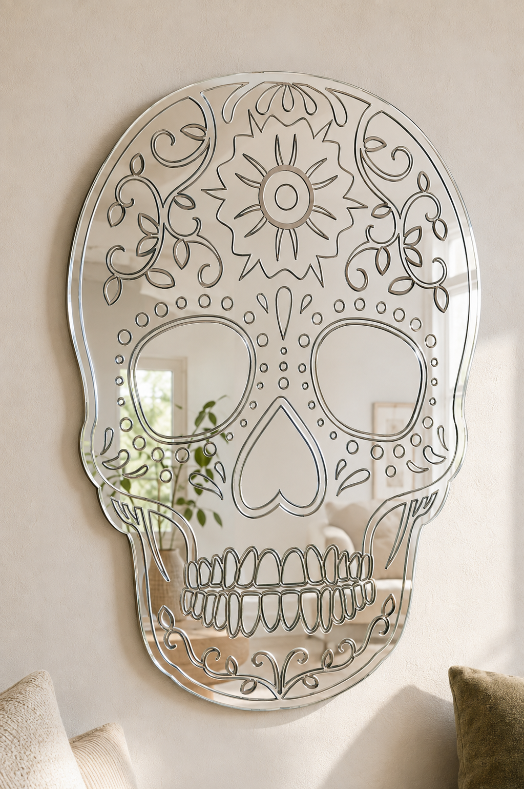 Candy Skull Flower Acrylic Mirror

This fun and unique Candy Skull mirror makes a great addition to any room around the house. 