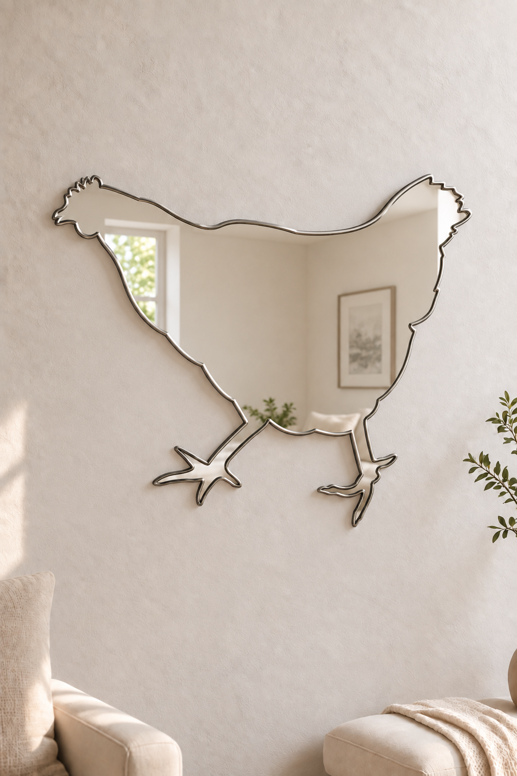 Chicken Acrylic Mirror

Bring your favorite animal into your home decor with this Chicken Mirror shaped acrylic mirror. Its playful design is perfect for anywhere around the home