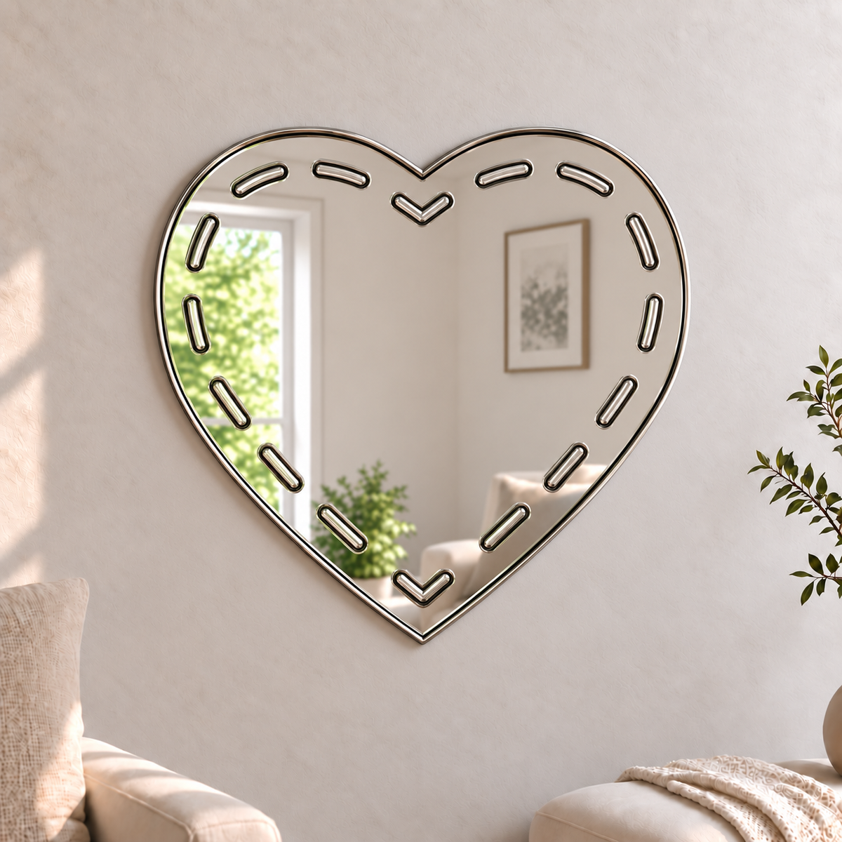 Heart Acrylic Mirror

Add a fun and unique mirror to anywhere around the house with this heart shaped acrylic mirrors with stitch detail.