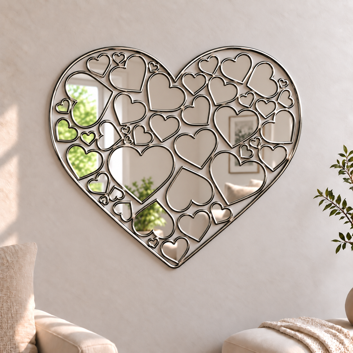 Heart With Mini Hearts Mirror

Add a fun and unique mirror to anywhere around the house with this heart shaped acrylic mirrors with mini heart detail.