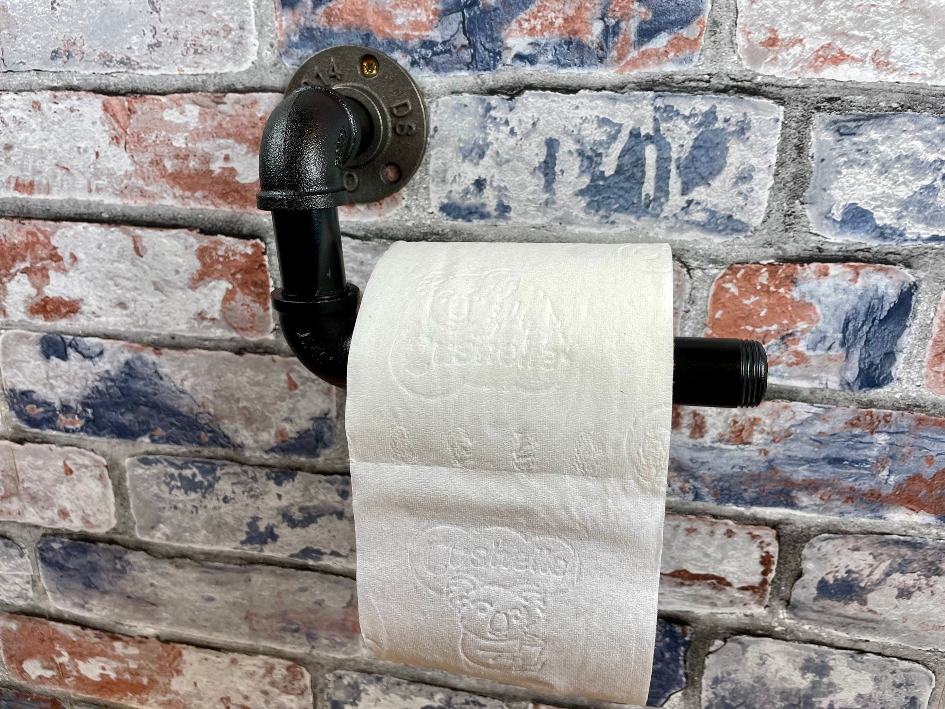 Steel Pipework Angled Toilet Roll Holder by Splintered Furniture