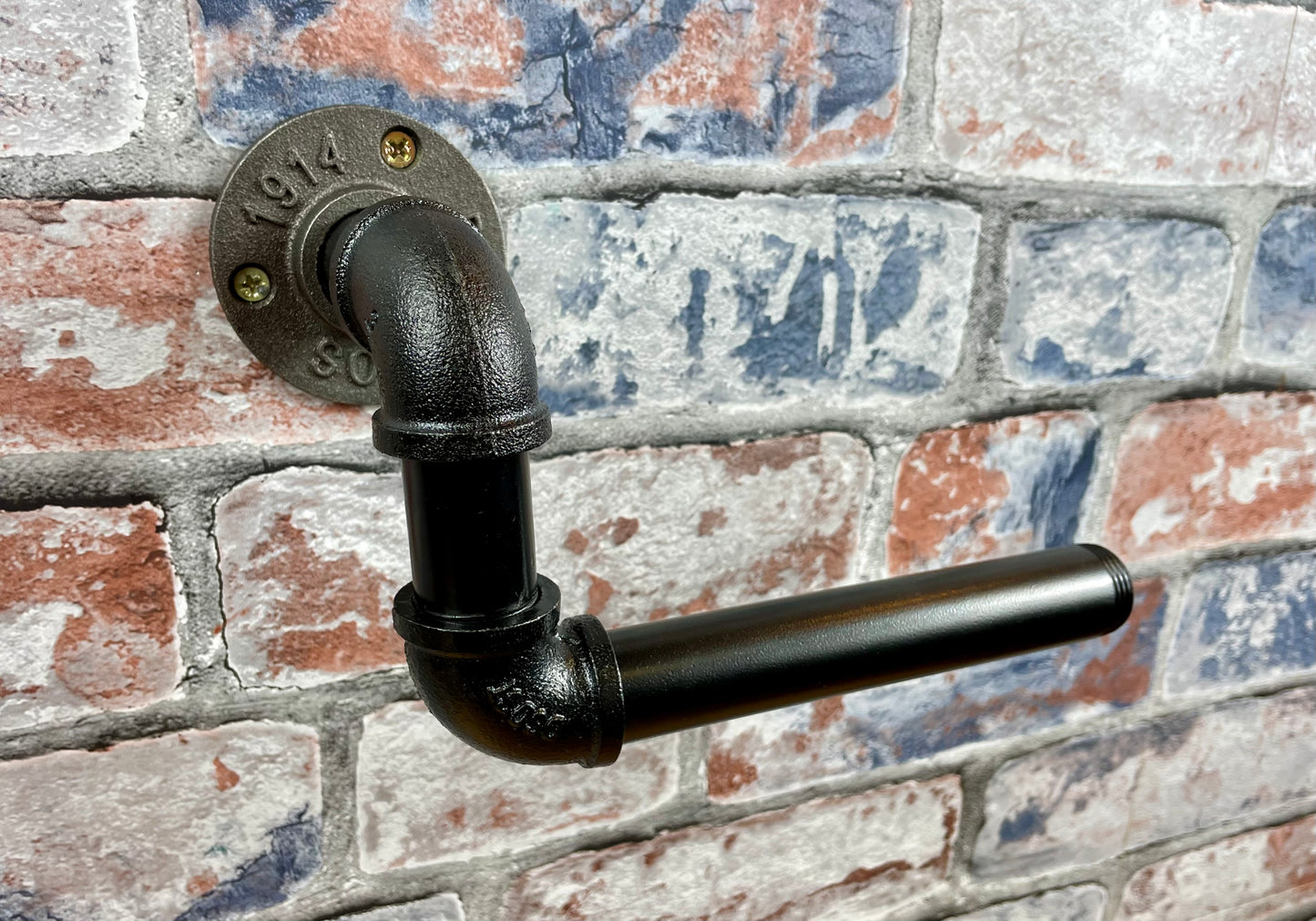 Steel Pipework Angled Toilet Roll Holder by Splintered Furniture