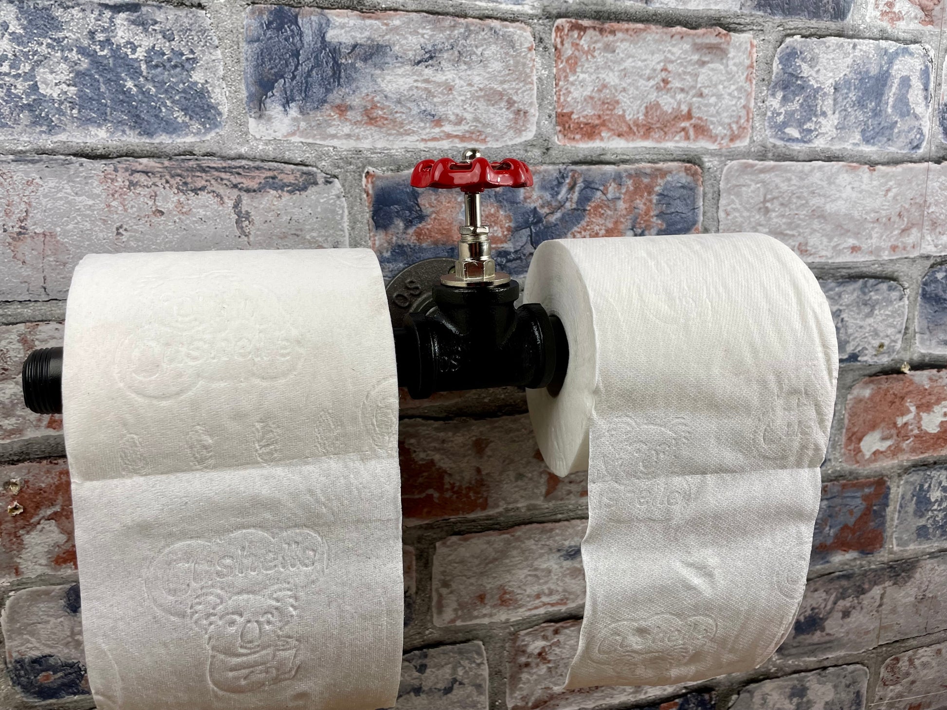 Industrial Style Pipework Double Toilet Roll Holder With Valve

Made to order industrial style metal pipework double toilet roll holder in a choice of colours. Handmade by Splintered Furniture