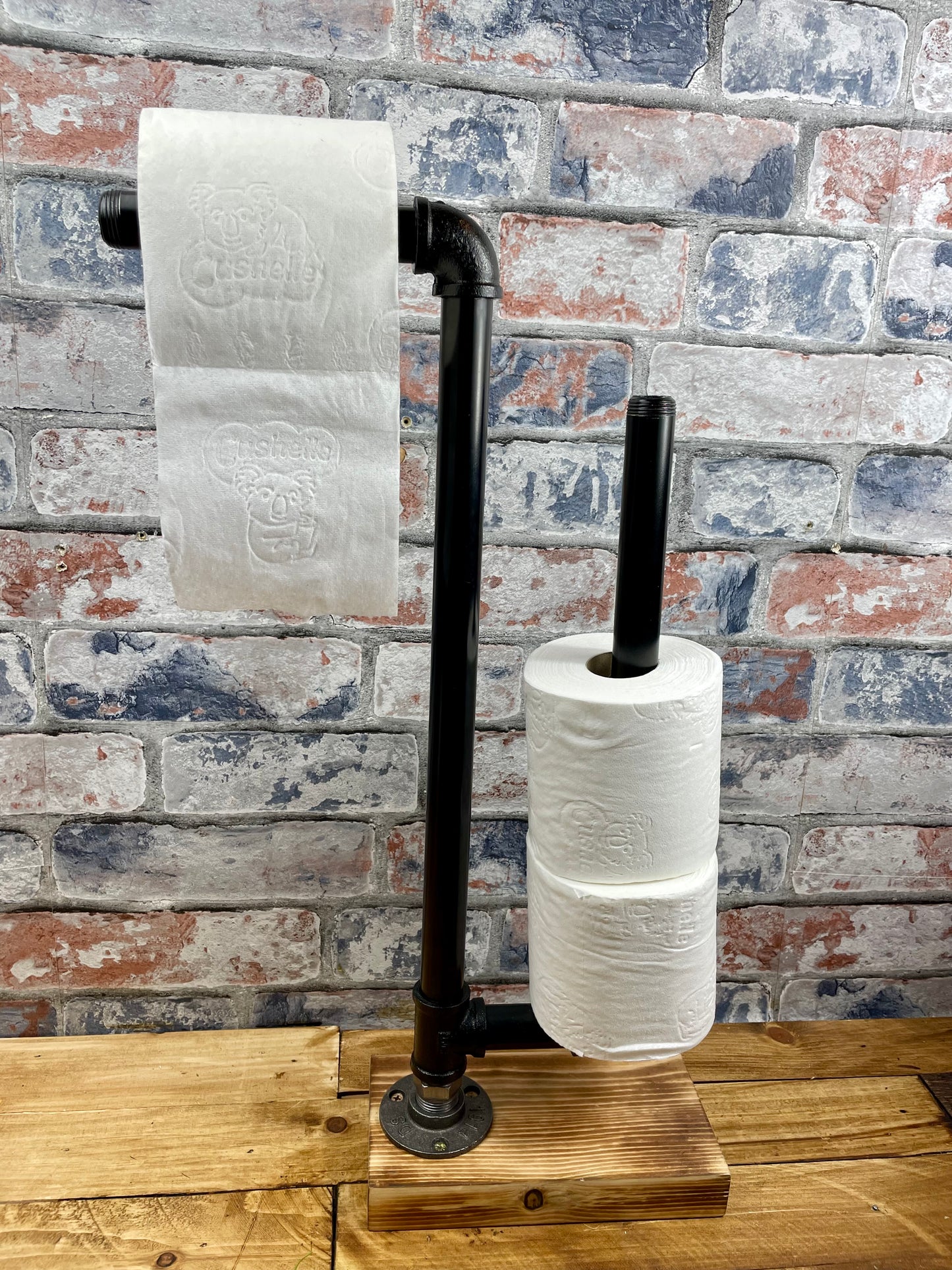 Pipework Steel Free Standing Toilet Roll Holder & Storage by Splintered Furniture