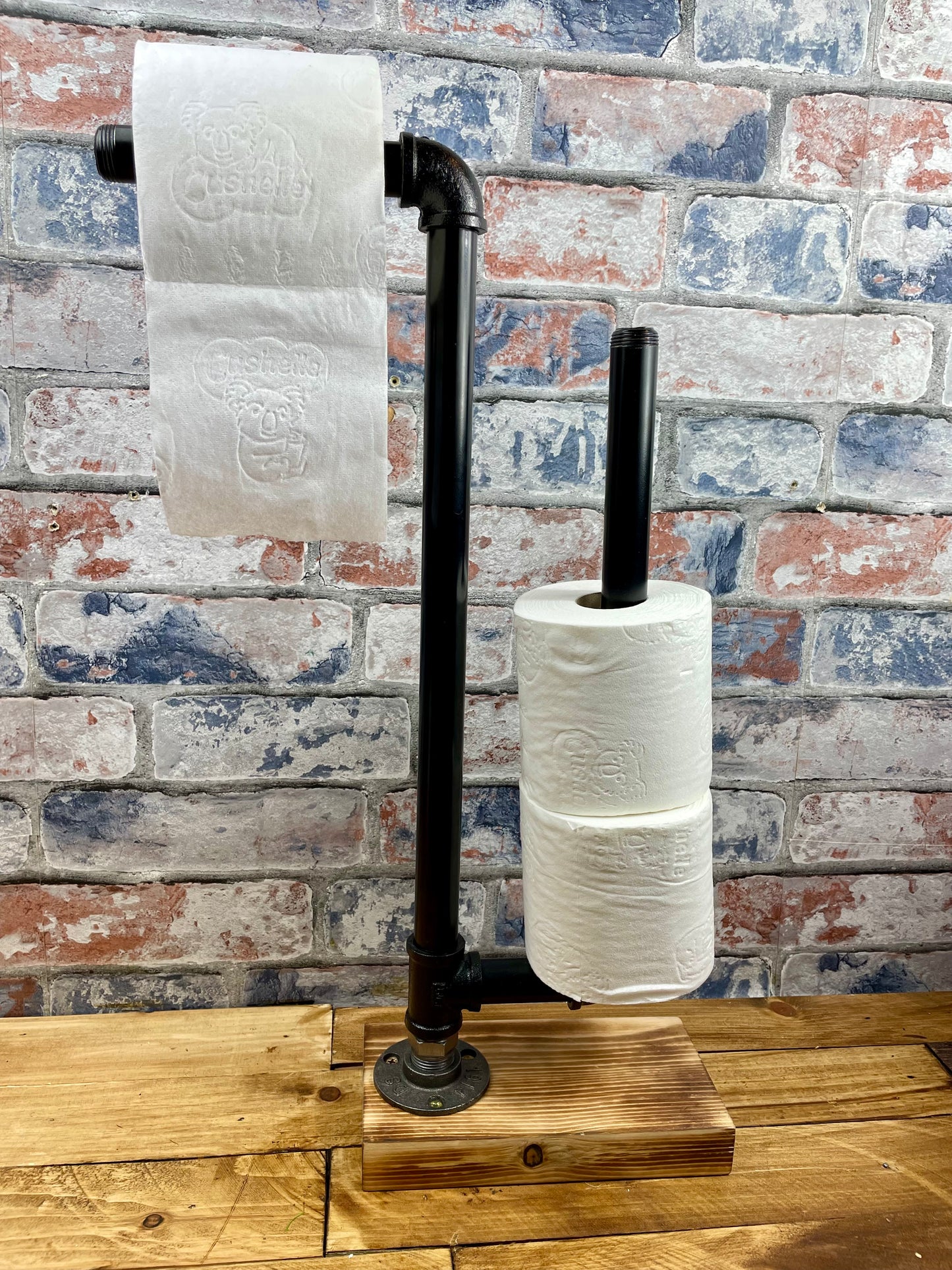 Pipework Steel Free Standing Toilet Roll Holder & Storage by Splintered Furniture