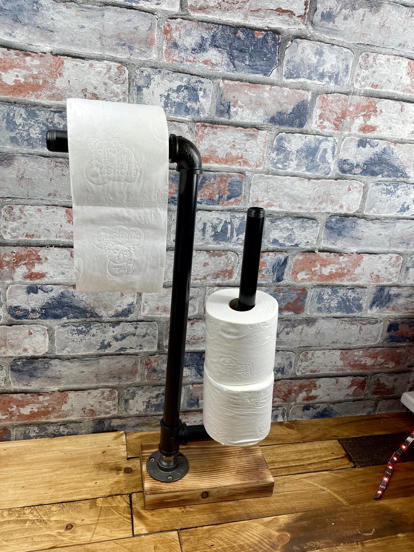 Pipework Steel Free Standing Toilet Roll Holder & Storage by Splintered Furniture