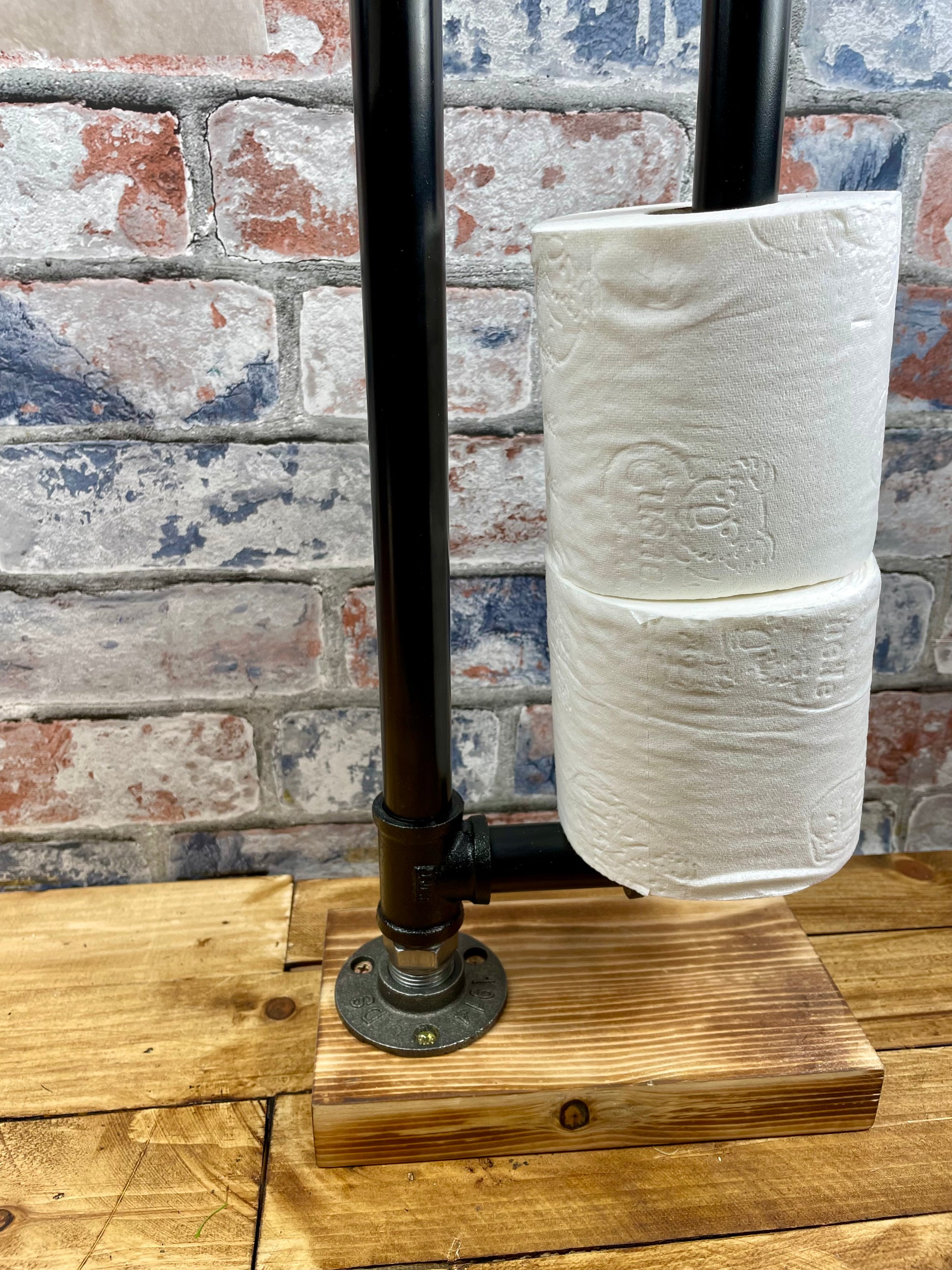 Pipework Steel Free Standing Toilet Roll Holder & Storage by Splintered Furniture