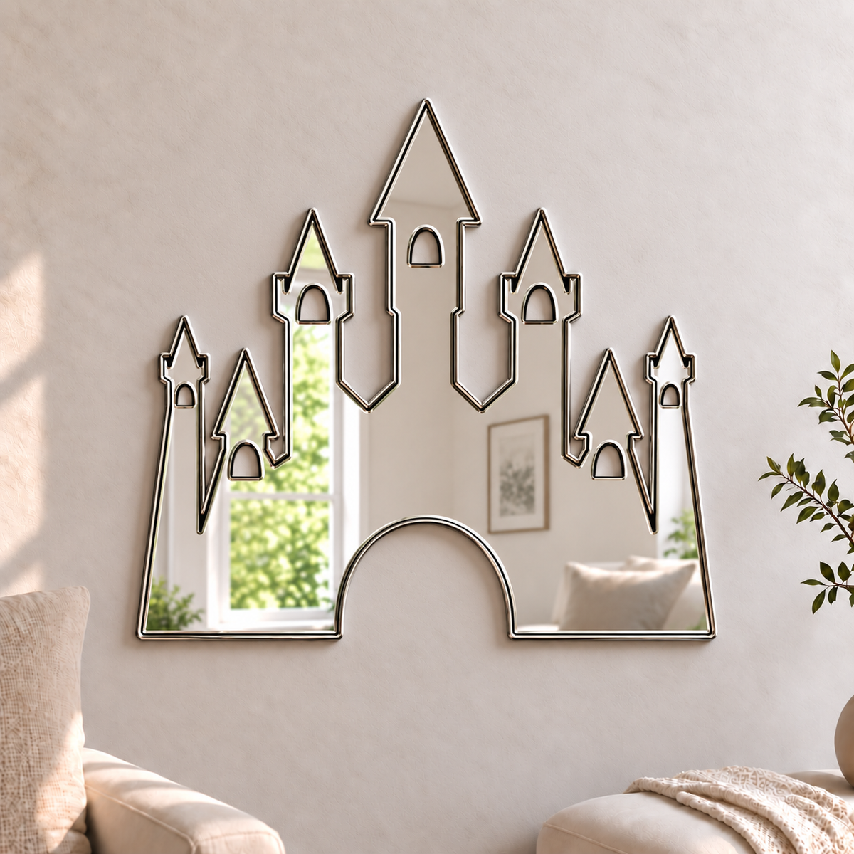 Princess Castle Acrylic Mirror

Add to you perfect princess bedroom or playroom with this Princess Castle shaped acrylic mirrors. Its playful design is perfect for bedrooms and playrooms.