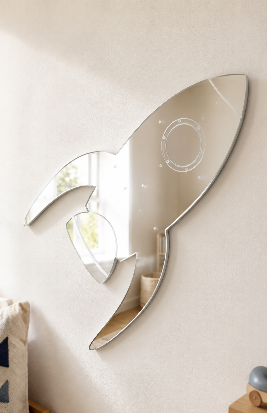 Rocket-Shaped Acrylic Mirror

Add a sense of adventure to any room with this fun rocket-shaped acrylic mirror. Its playful design is perfect for children’s bedrooms, nurseries and playrooms.