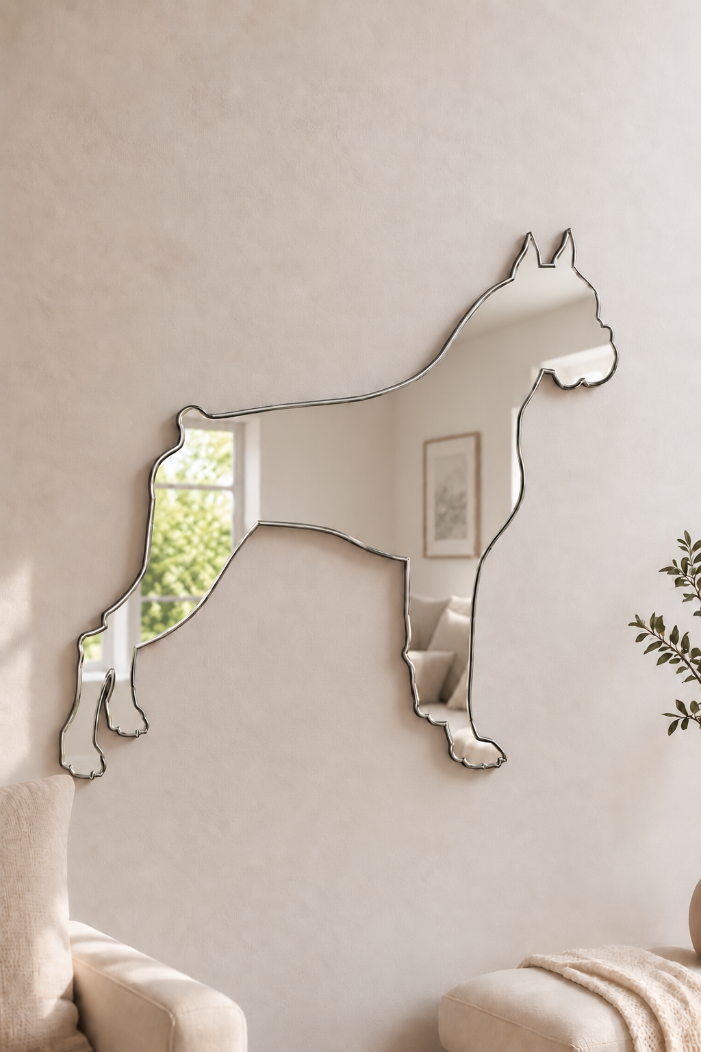Boxer Acrylic Mirror

Bring your favorite dog breed into your home decor with this Boxer shaped acrylic mirror. Its playful design is perfect for anywhere around the home