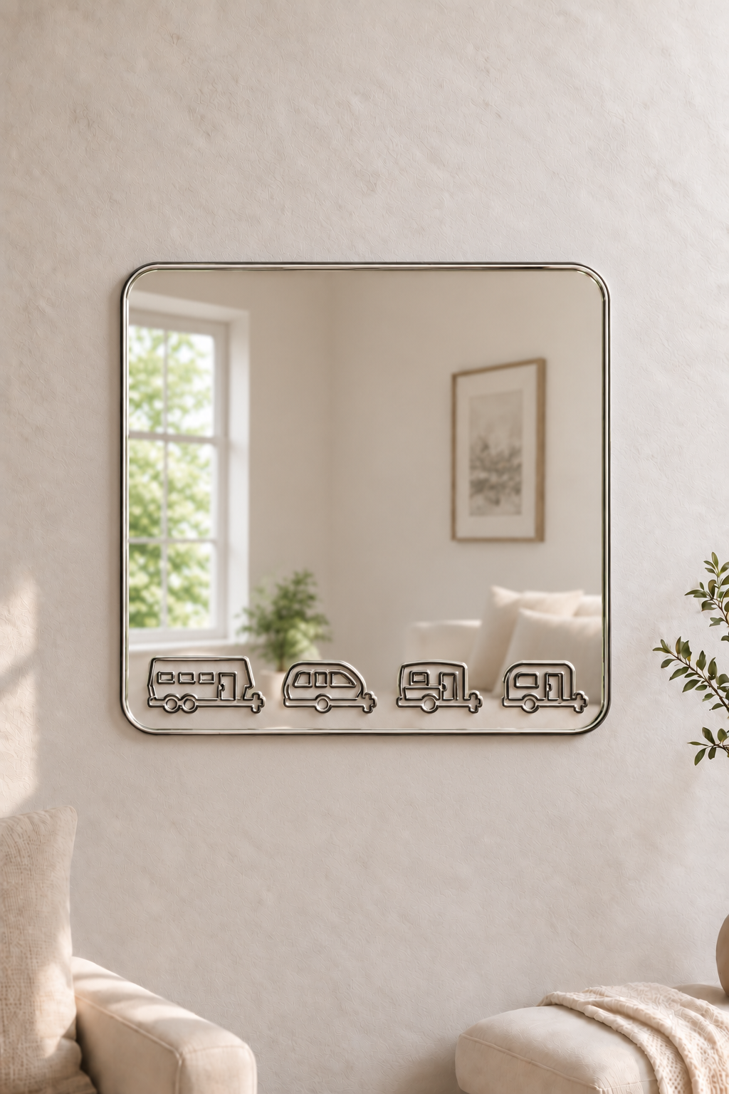 Caravan Line Acrylic Mirror

Bring your favorite animal into your home decor with this Caravan line square acrylic mirror. Its playful design is perfect for anywhere around the home