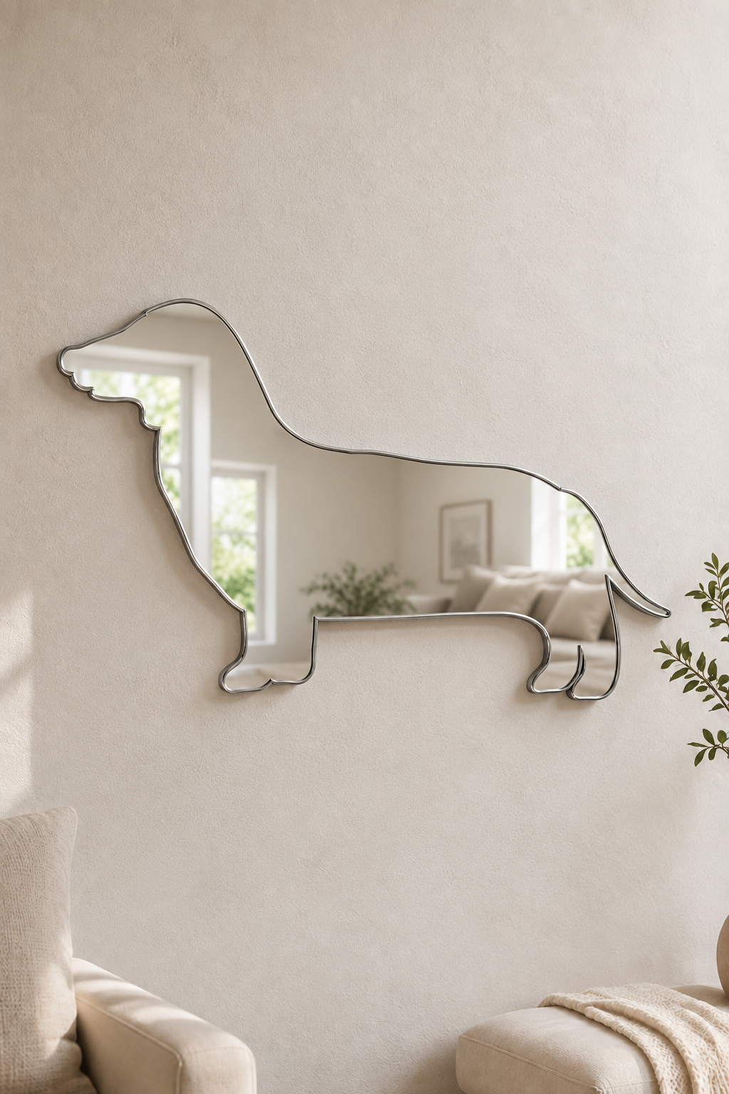 Dachshund Acrylic Mirror

Bring your favorite dog breed into your home decor with this Dachshund shaped acrylic mirror. Its playful design is perfect for anywhere around the home
