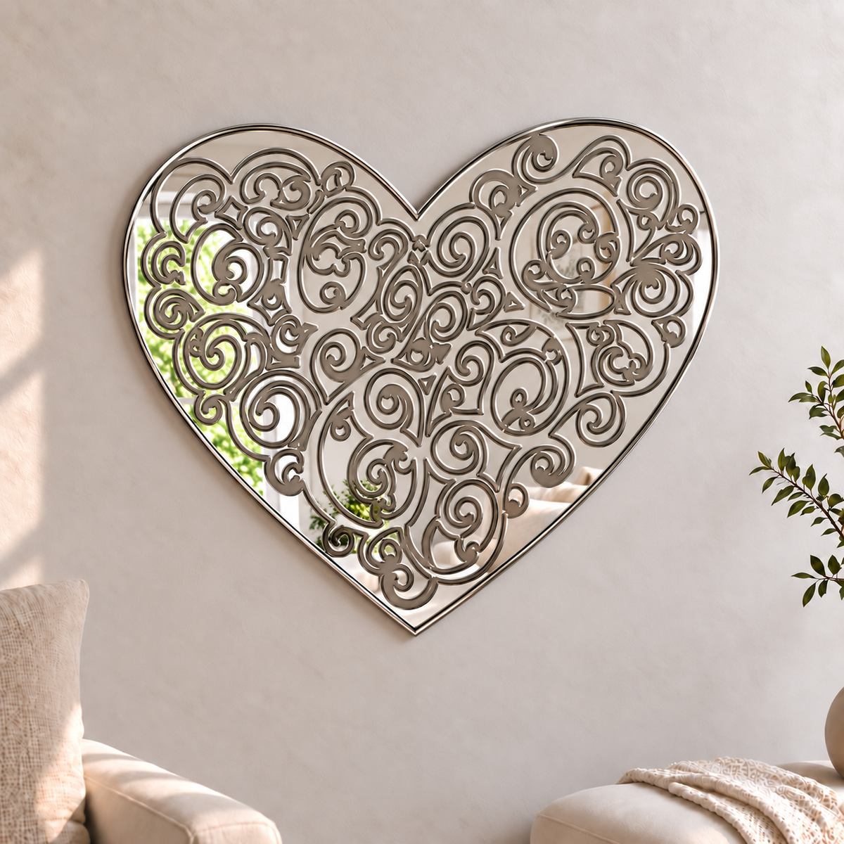 Heart Acrylic Mirror

Add a fun and unique mirror to anywhere around the house with this heart shaped acrylic mirrors with swirl detail.