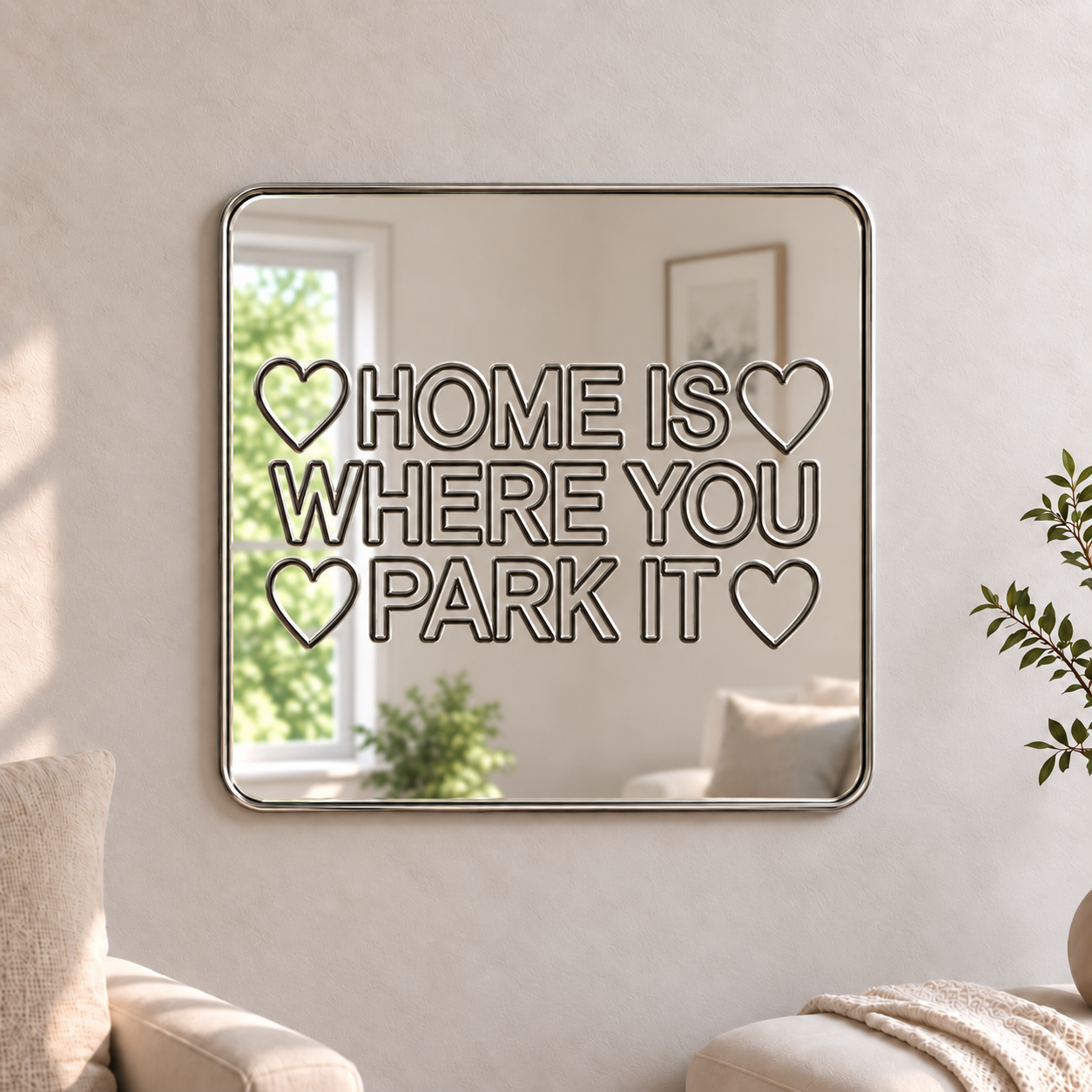 Home Is Where You Park It Acrylic Mirror

Bring your favorite animal into your home decor with this "Home Is Where You Park It" square acrylic mirror. Its playful design is perfect for anywhere around the home.