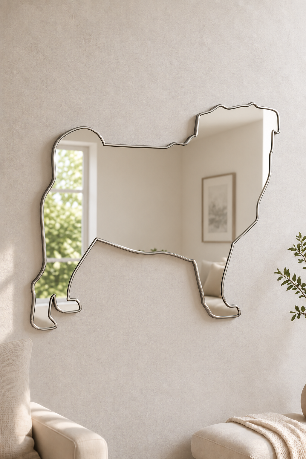 Pug Acrylic Mirror

Bring your favorite dog breed into your home decor with this Pug shaped acrylic mirror. Its playful design is perfect for anywhere around the home