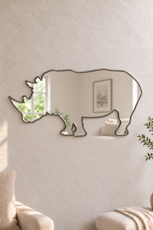 Rhino Acrylic Mirror

Bring your favorite animal into your home decor with this Rhino Mirror shaped acrylic mirror. Its playful design is perfect for anywhere around the home