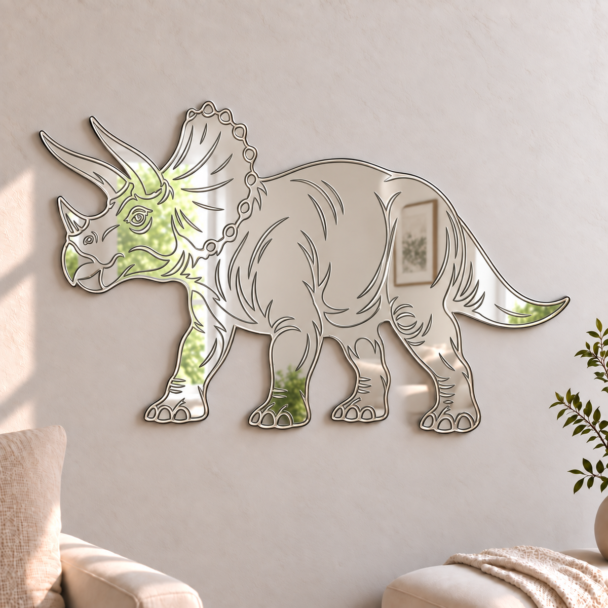 Triceratops Mirror

This fun and unique Triceratops mirror makes a great addition to any children's bedroom, playroom or play area.